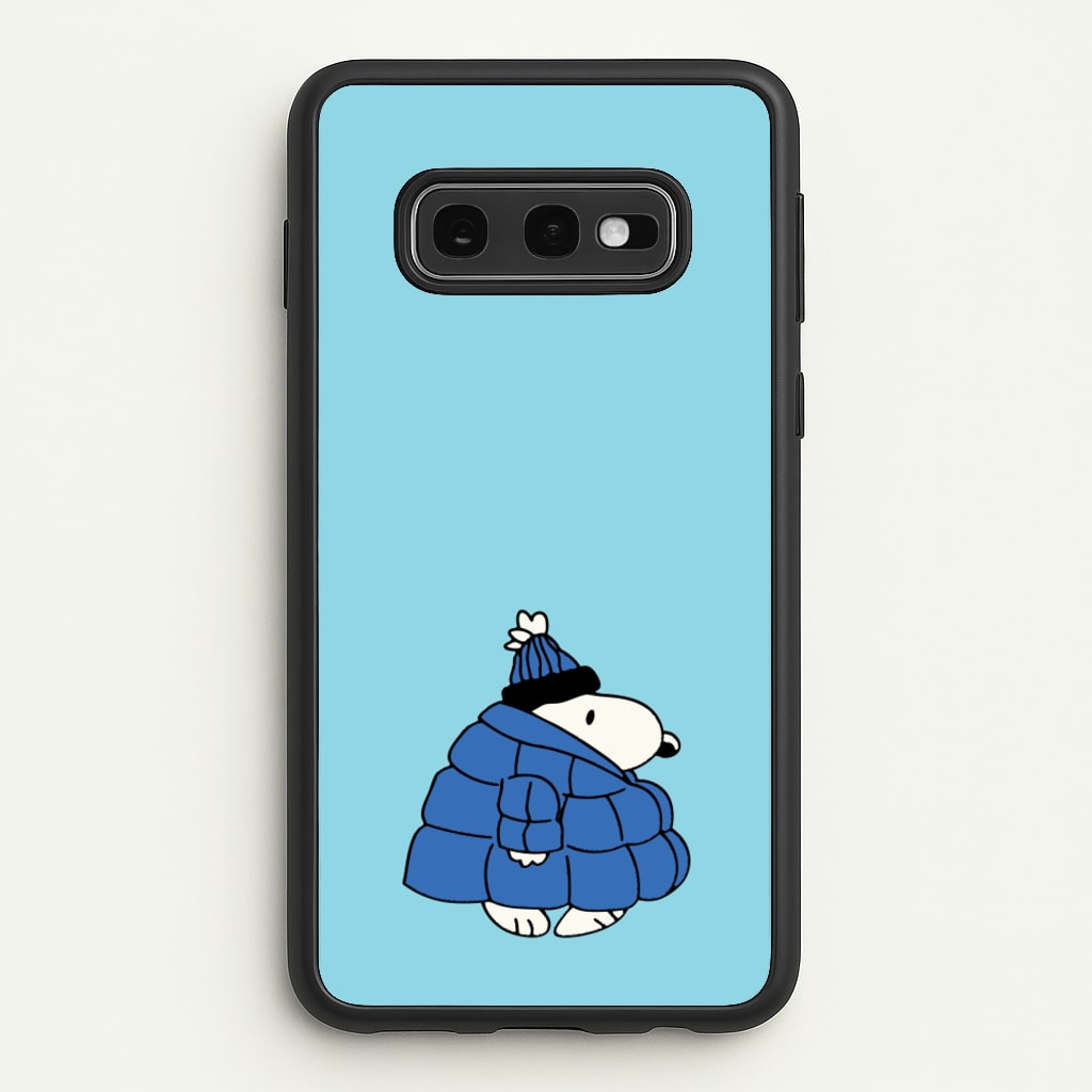 Cartoon Beagle Puffer Jacket Blue - Snoopy Phone Case for Galaxy S10e