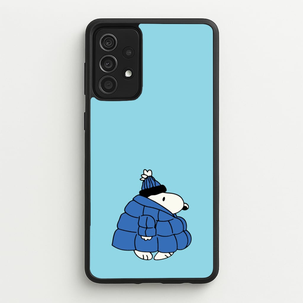 Cartoon Beagle Puffer Jacket Blue - Snoopy Phone Case for Galaxy A52 / A52s