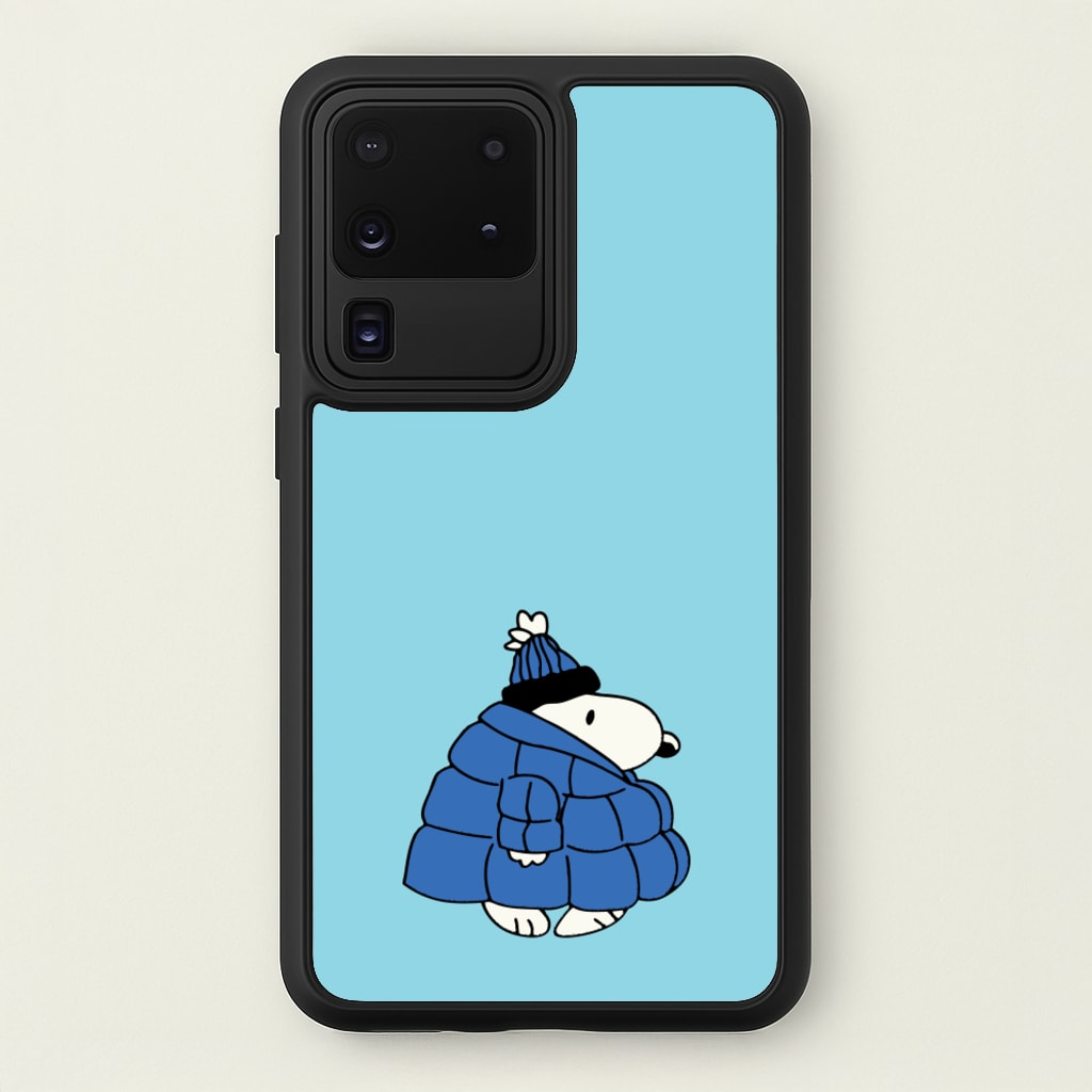Cartoon Beagle Puffer Jacket Blue - Snoopy Phone Case for Galaxy S20 Ultra