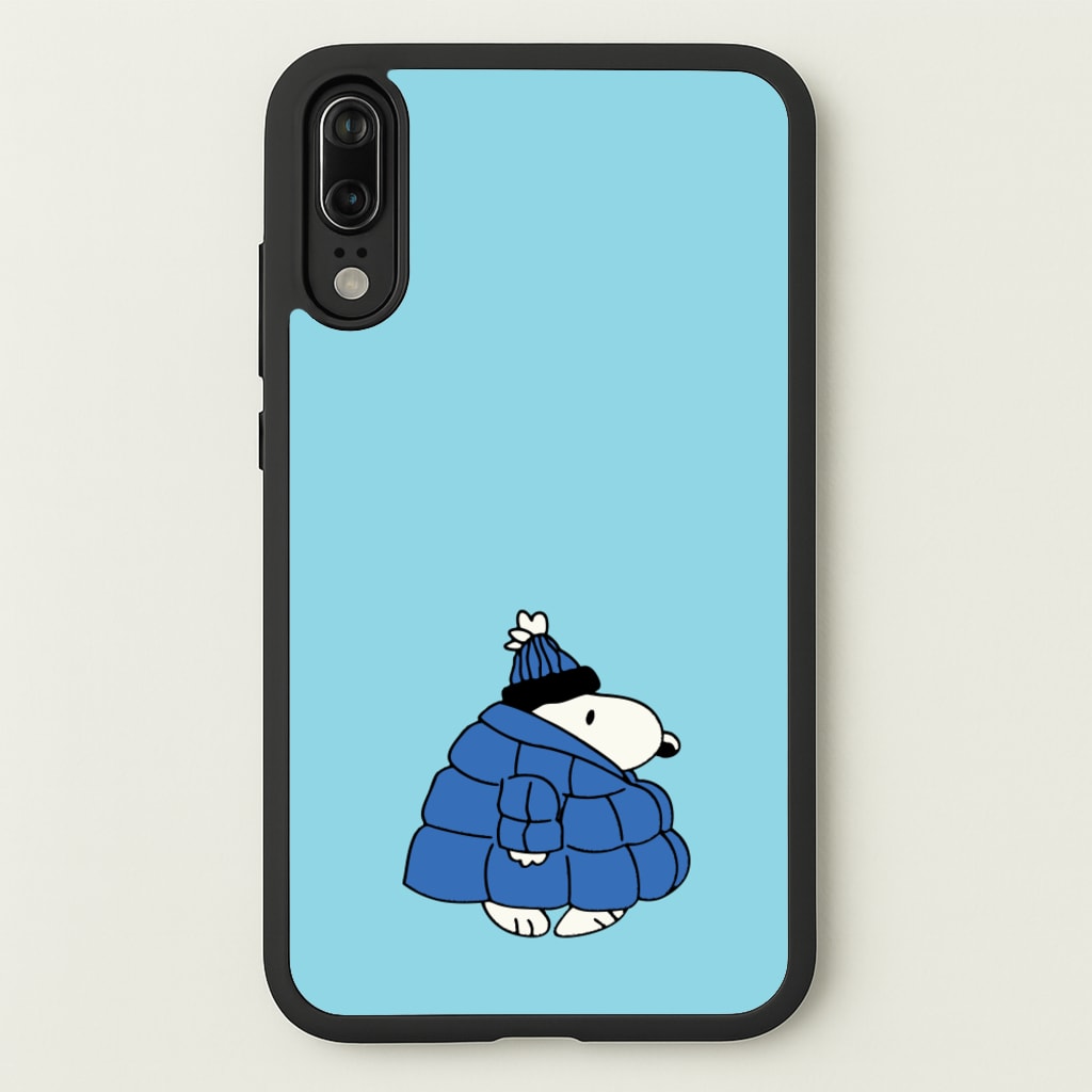 Cartoon Beagle Puffer Jacket Blue - Snoopy Phone Case for Huawei P20
