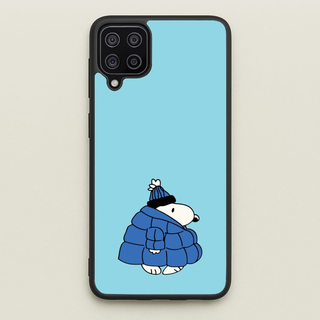 Cartoon Beagle Puffer Jacket Blue - Snoopy Phone Case for Galaxy A12