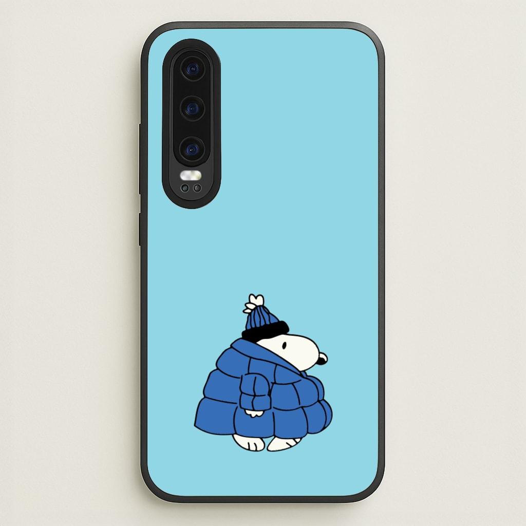 Cartoon Beagle Puffer Jacket Blue - Snoopy Phone Case for Huawei P30