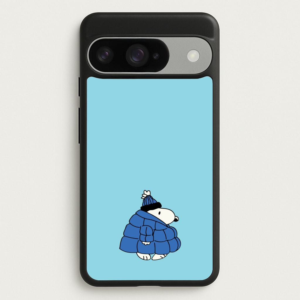 Cartoon Beagle Puffer Jacket Blue Phone Case for Google Pixel 10 / 10 Pro