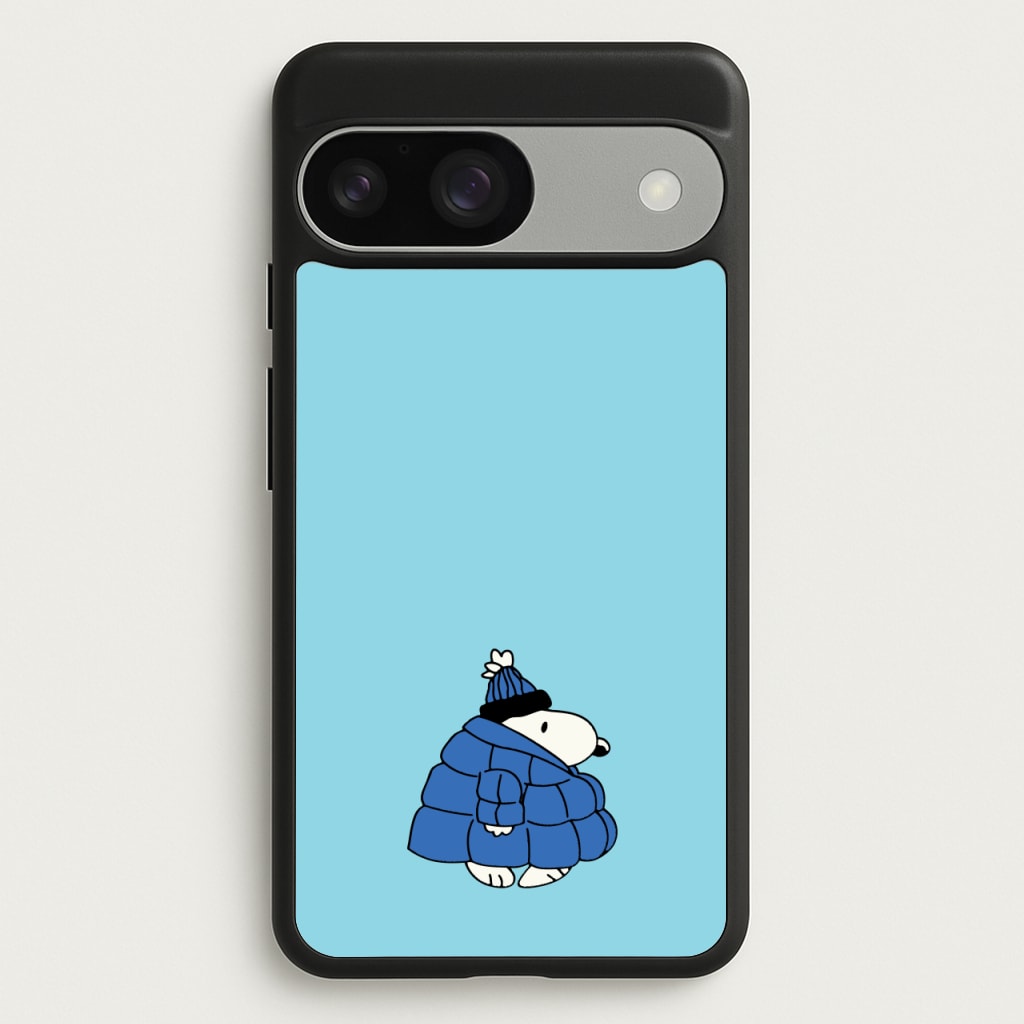 Cartoon Beagle Puffer Jacket Blue - Snoopy Phone Case for Google Pixel 9 / 9 Pro