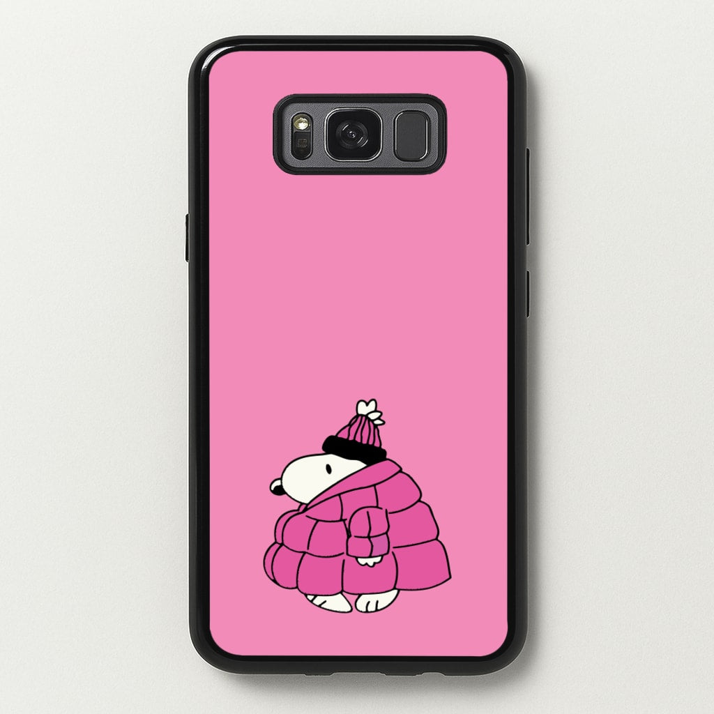 Cartoon Beagle Puffer Jacket Pink - Snoopy Phone Case for Galaxy S8 Plus