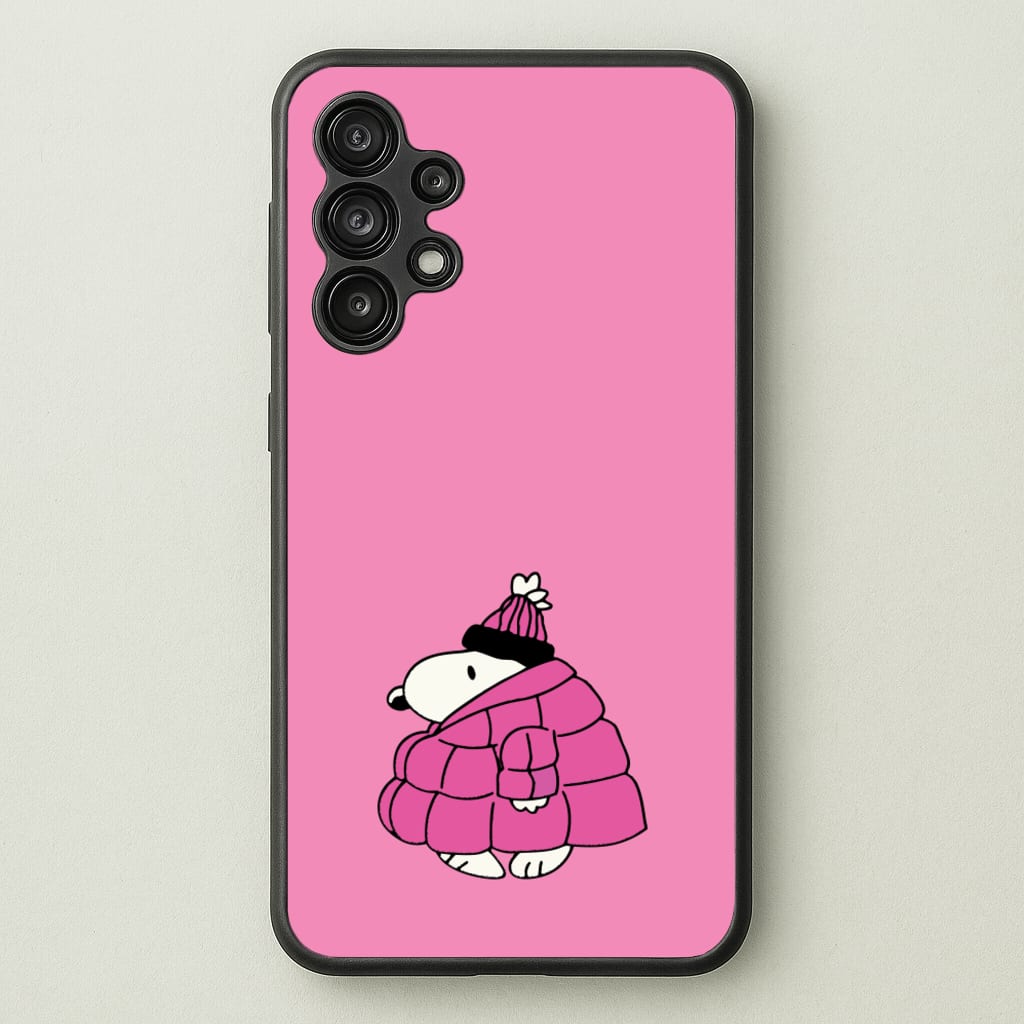 Cartoon Beagle Puffer Jacket Pink - Snoopy Phone Case for Galaxy A13