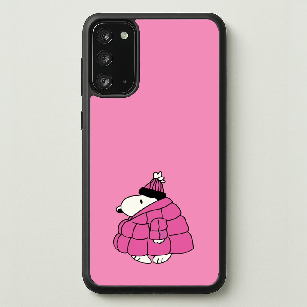 Cartoon Beagle Puffer Jacket Pink - Snoopy Phone Case for Galaxy Note 20