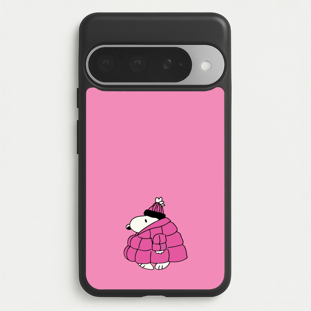Cartoon Beagle Puffer Jacket Pink Phone Case for Google Pixel 10 Pro XL