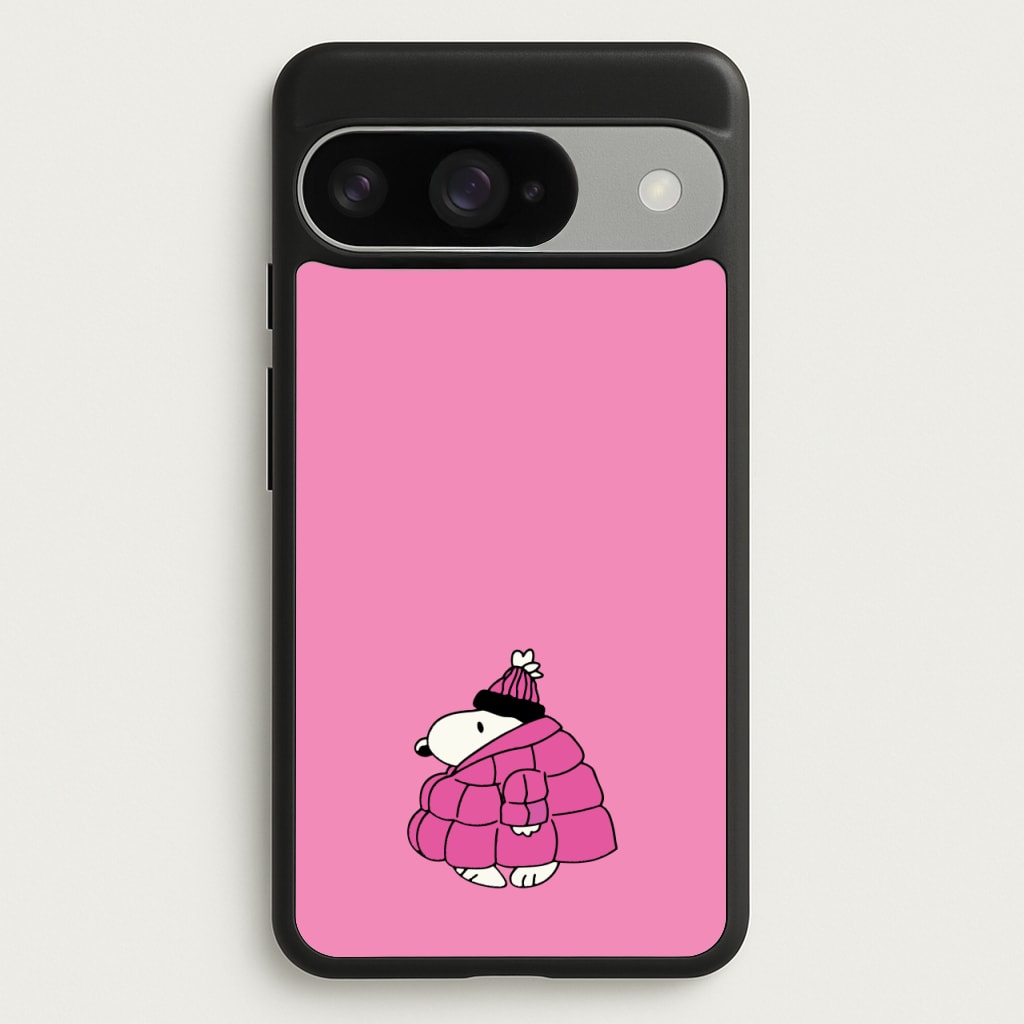 Cartoon Beagle Puffer Jacket Pink Phone Case for Google Pixel 10 / 10 Pro