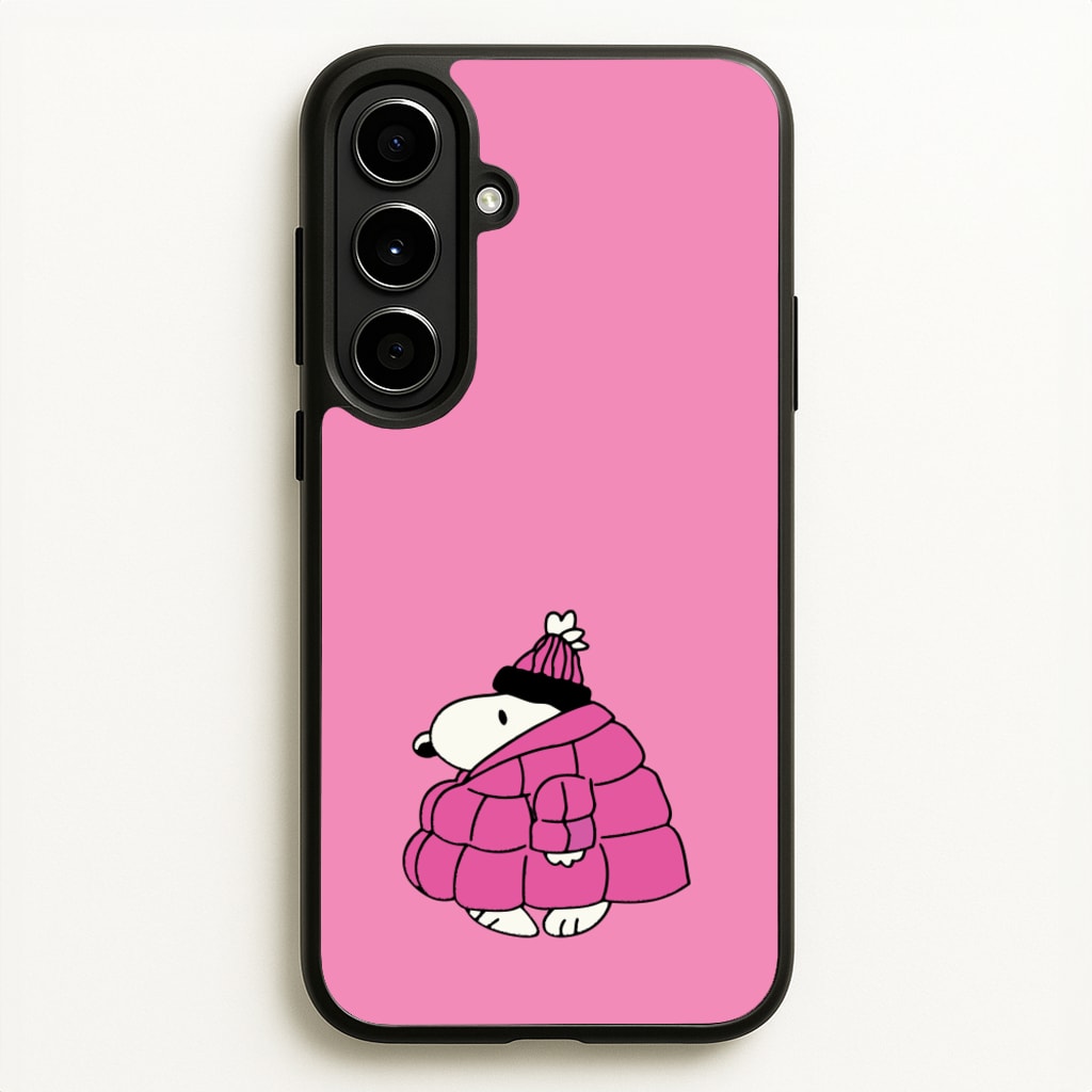 Cartoon Beagle Puffer Jacket Pink - Snoopy Phone Case for Galaxy A56