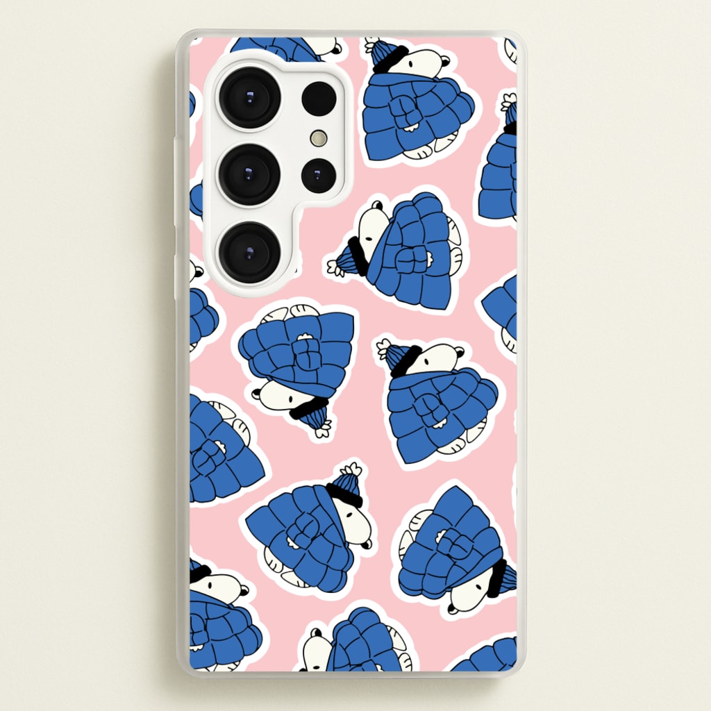 Cartoon Beagle Puffer Jacket Pattern - Snoopy Phone Case for Galaxy S25 Ultra