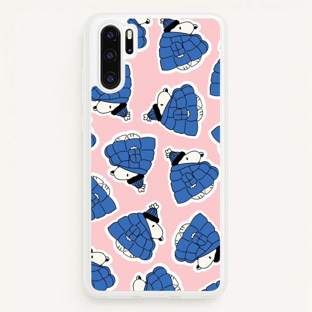 Cartoon Beagle Puffer Jacket Pattern - Snoopy Phone Case for Huawei P30 Pro