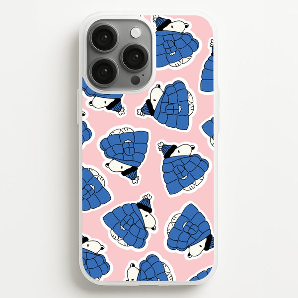 Cartoon Beagle Puffer Jacket Pattern - Snoopy Phone Case for iPhone 13 Pro Max
