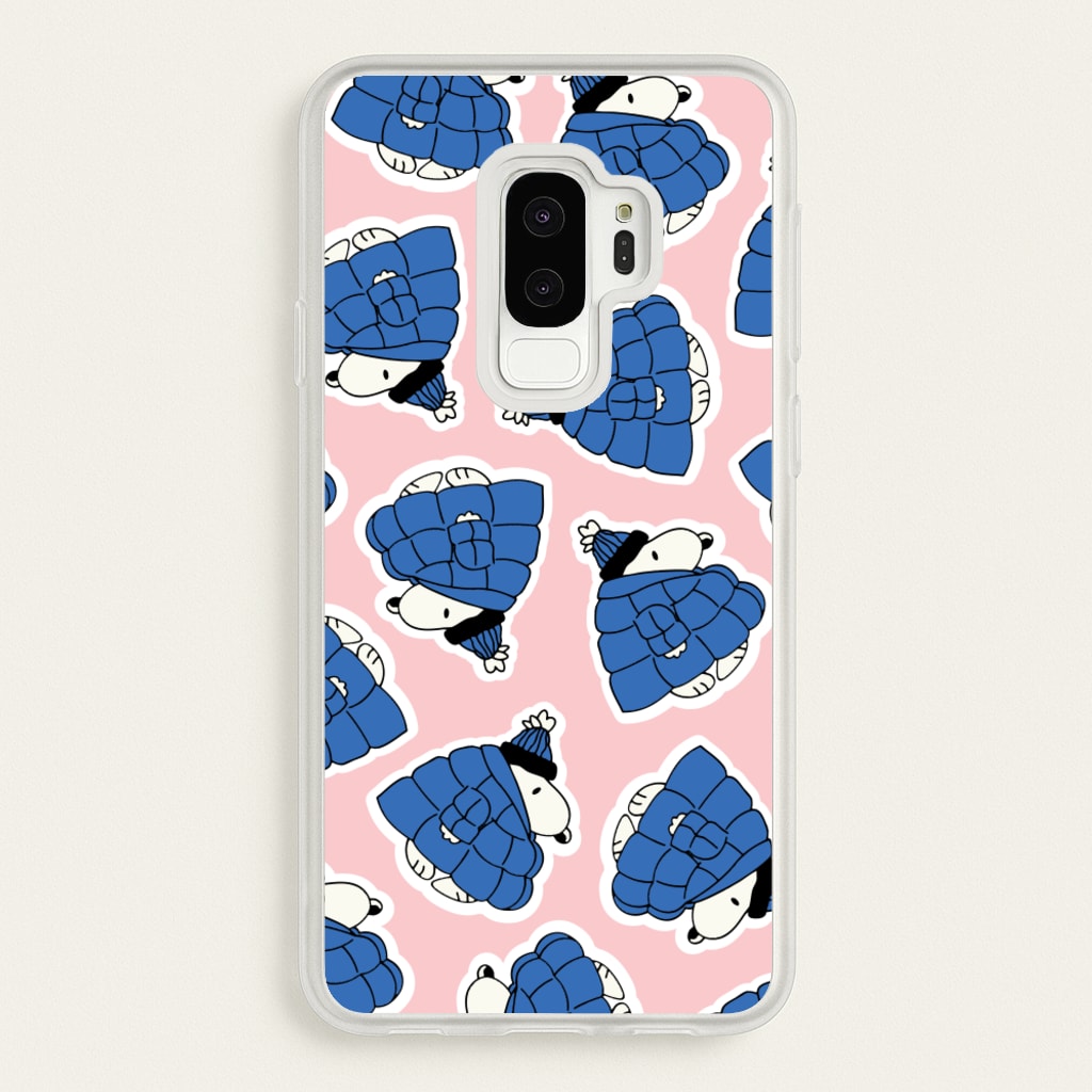 Cartoon Beagle Puffer Jacket Pattern - Snoopy Phone Case for Galaxy S9 Plus