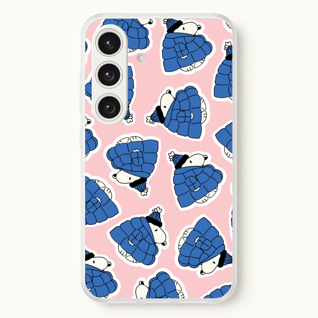 Cartoon Beagle Puffer Jacket Pattern - Snoopy Phone Case for Galaxy S25 Plus