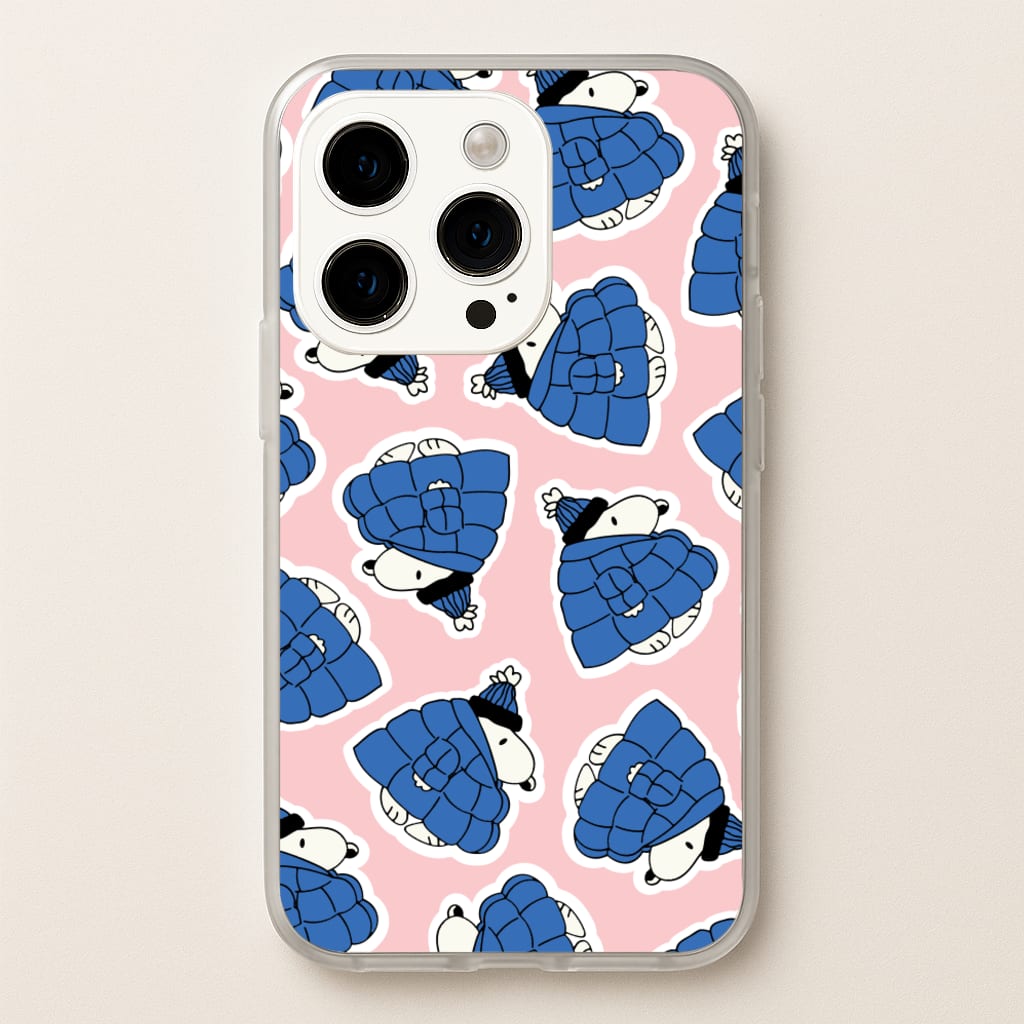 Cartoon Beagle Puffer Jacket Pattern - Snoopy Phone Case for iPhone 14 Pro Max