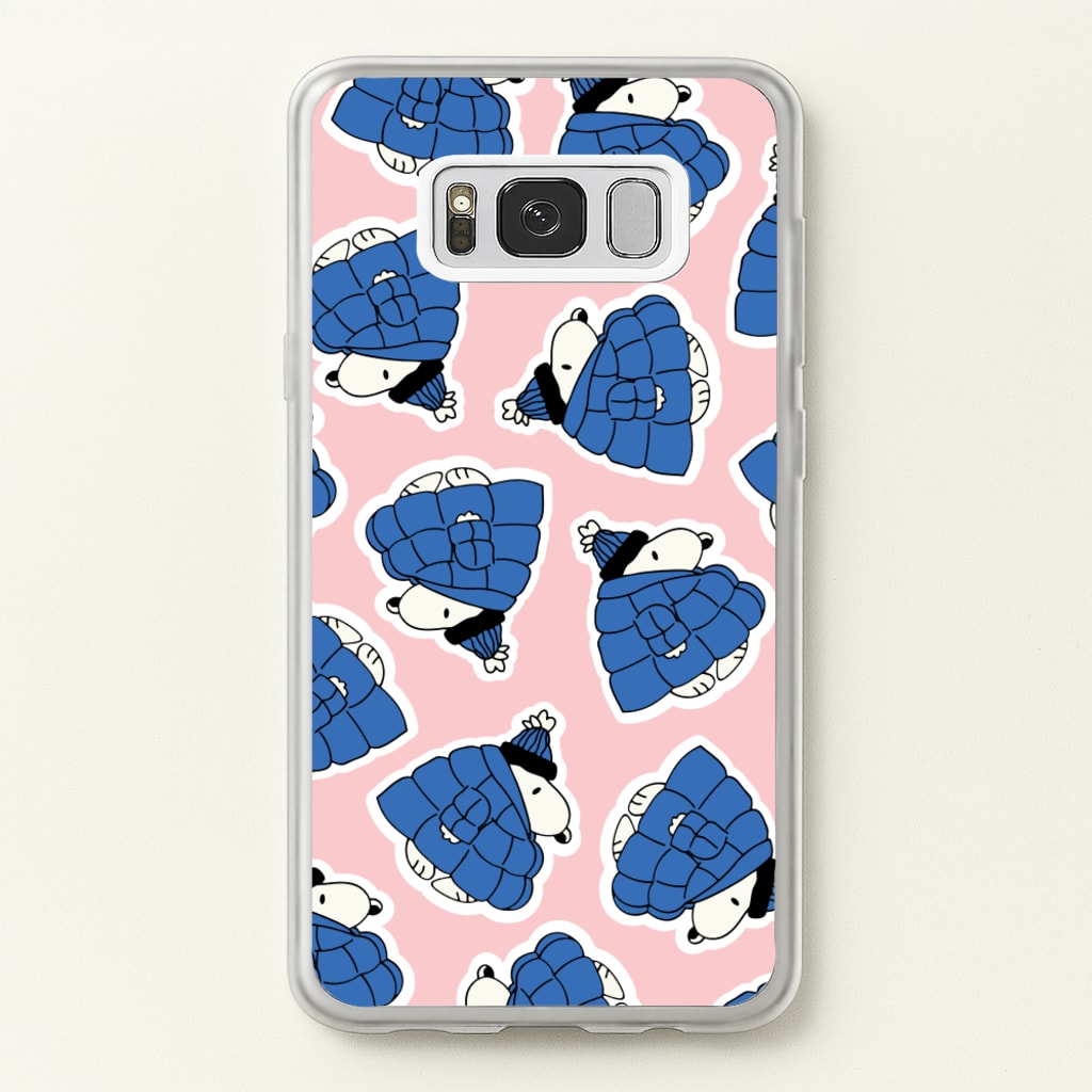 Cartoon Beagle Puffer Jacket Pattern - Snoopy Phone Case for Galaxy S8 Plus