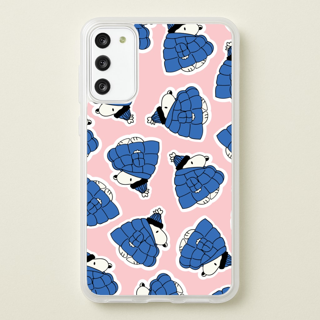 Cartoon Beagle Puffer Jacket Pattern - Snoopy Phone Case for Galaxy S20FE