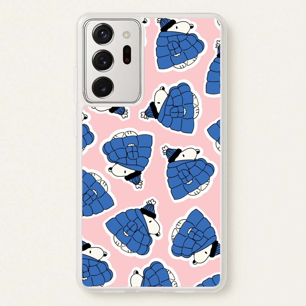 Cartoon Beagle Puffer Jacket Pattern - Snoopy Phone Case for Galaxy Note 20 Ultra