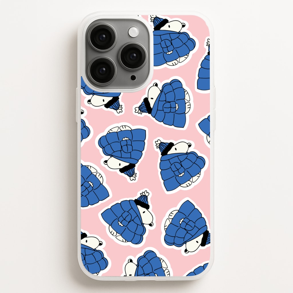 Cartoon Beagle Puffer Jacket Pattern - Snoopy Phone Case for iPhone 11 Pro Max