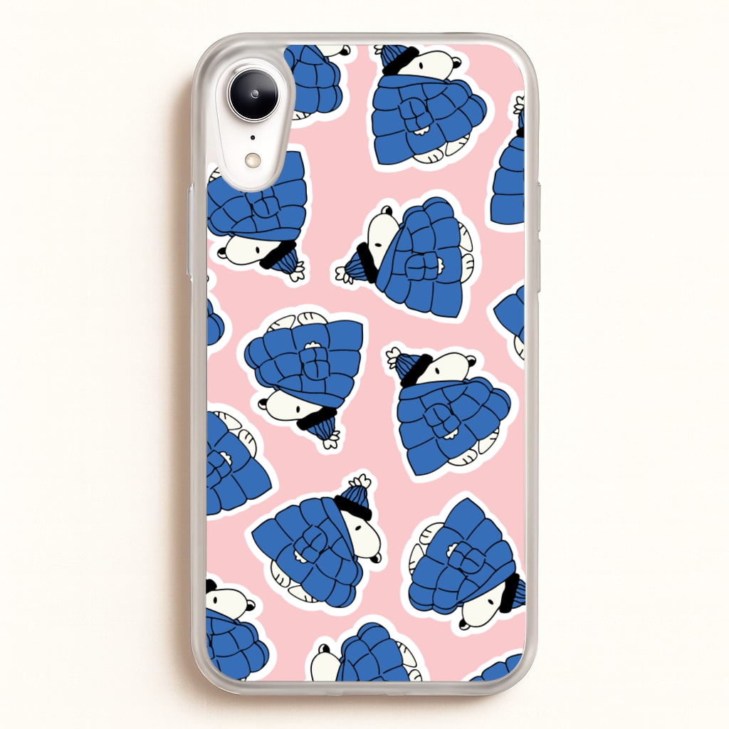 Cartoon Beagle Puffer Jacket Pattern - Snoopy Phone Case for iPhone XR