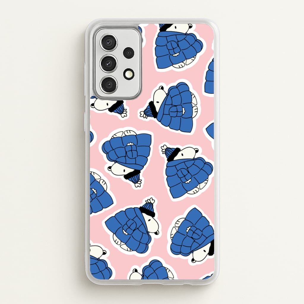 Cartoon Beagle Puffer Jacket Pattern - Snoopy Phone Case for Galaxy A52 / A52s