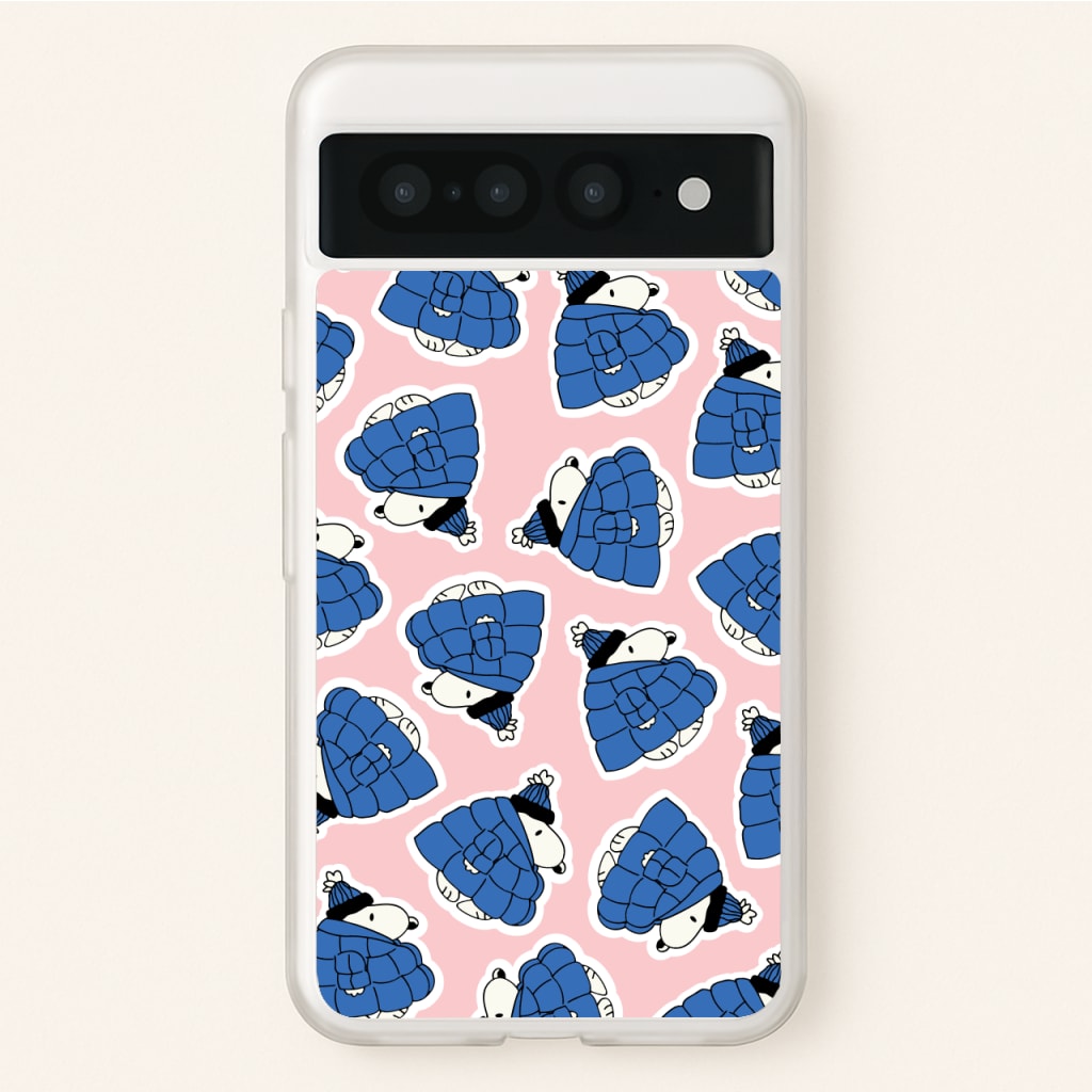 Cartoon Beagle Puffer Jacket Pattern - Snoopy Phone Case for Google Pixel 7 Pro