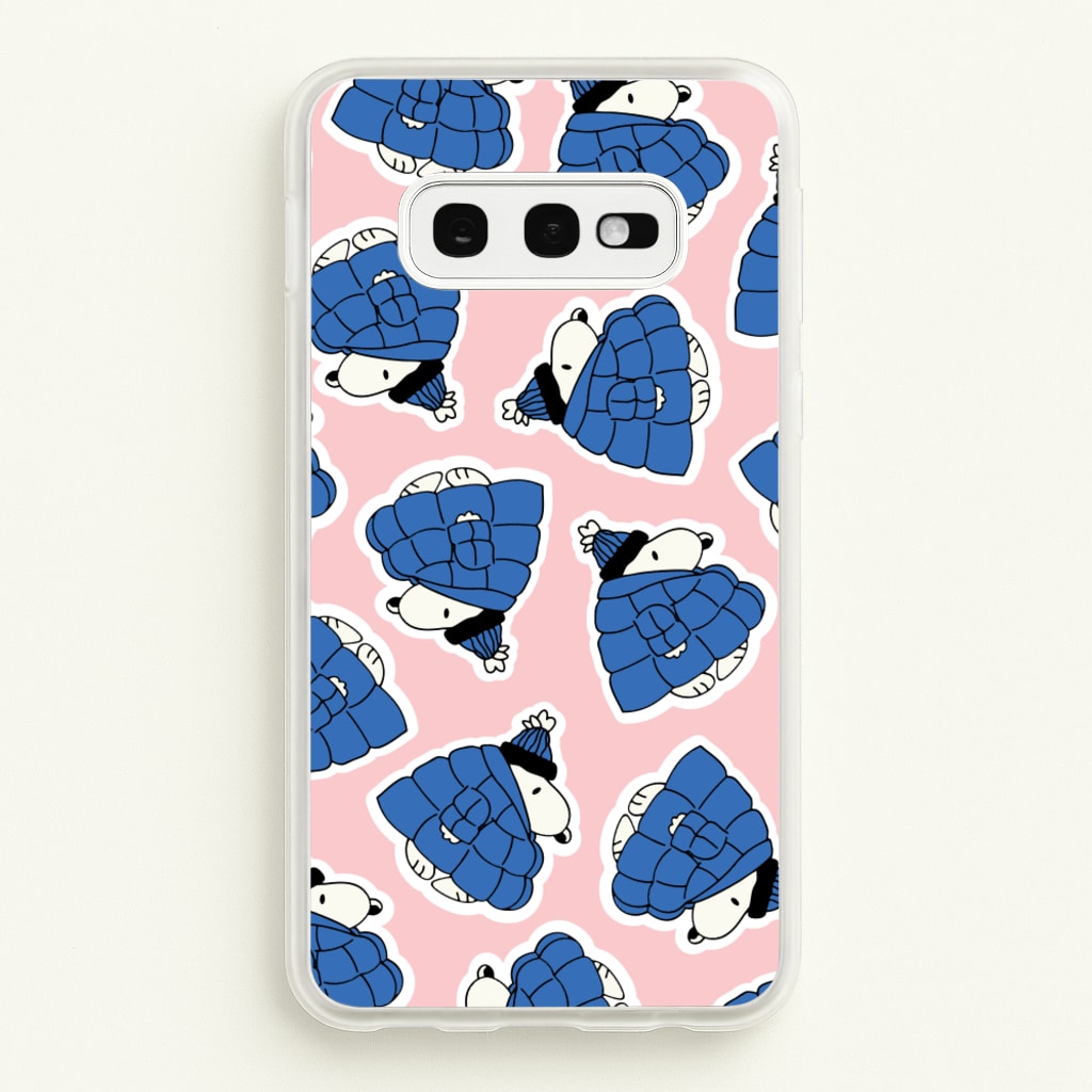 Cartoon Beagle Puffer Jacket Pattern - Snoopy Phone Case for Galaxy S10e