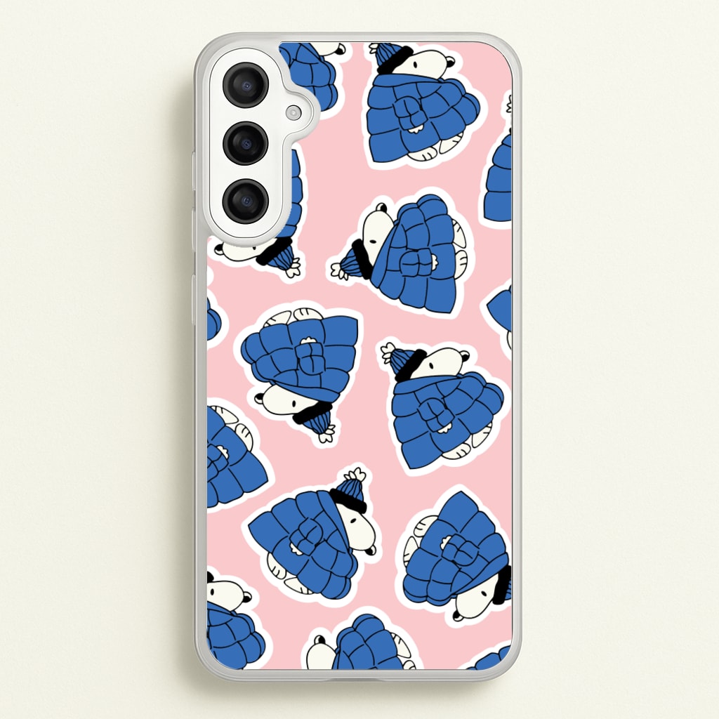 Cartoon Beagle Puffer Jacket Pattern - Snoopy Phone Case for Galaxy A34