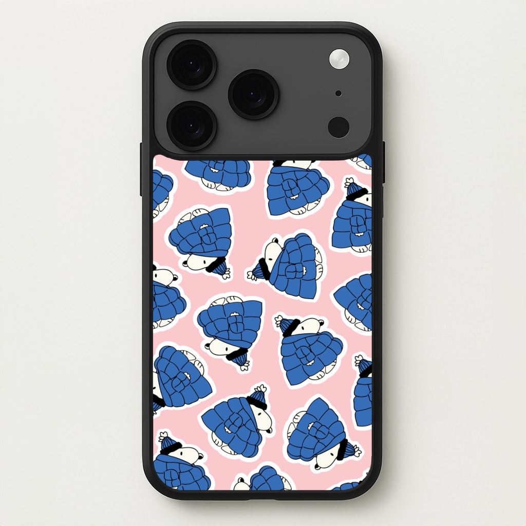 Cartoon Beagle Puffer Jacket Pattern Phone Case for iPhone 17 Pro Max