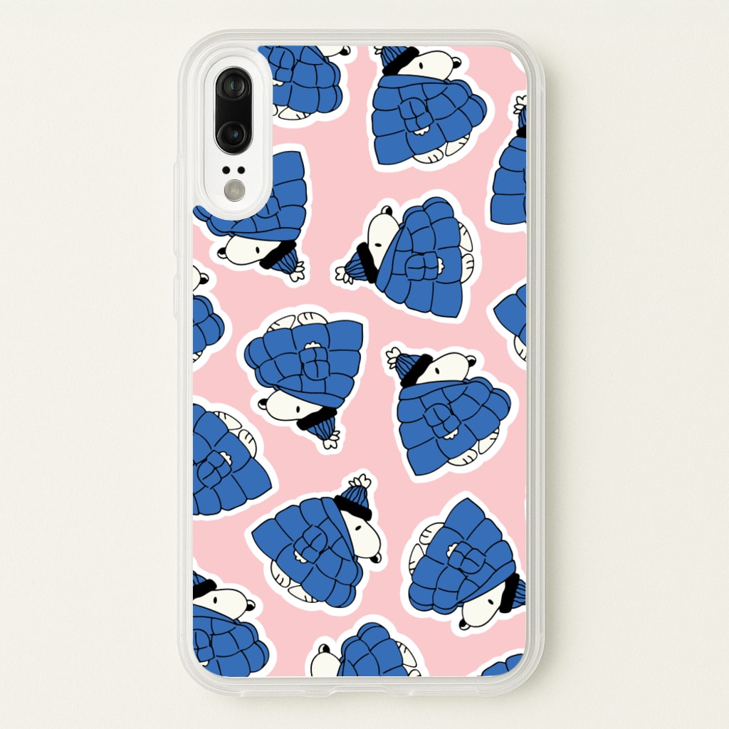 Cartoon Beagle Puffer Jacket Pattern - Snoopy Phone Case for Huawei P20