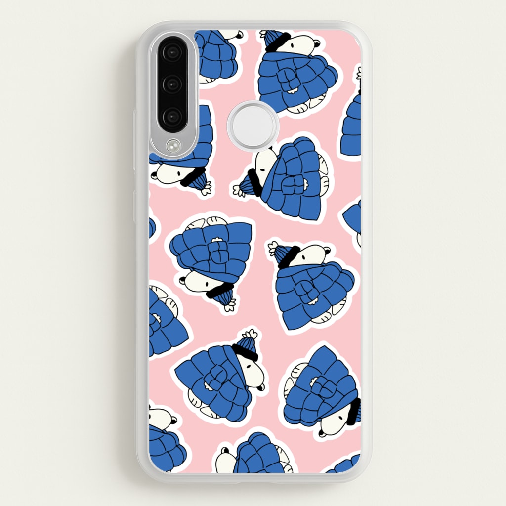 Cartoon Beagle Puffer Jacket Pattern - Snoopy Phone Case for Huawei P30 Lite