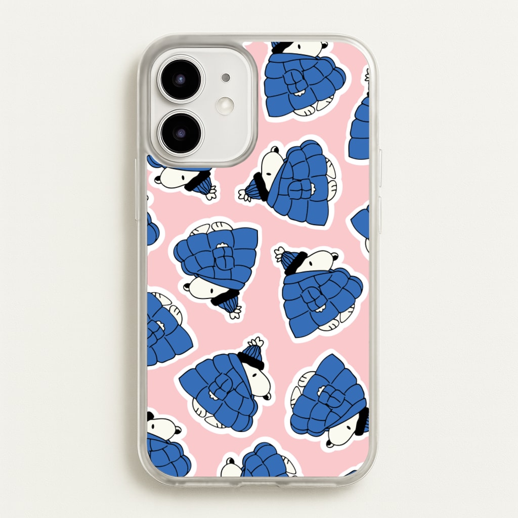 Cartoon Beagle Puffer Jacket Pattern - Snoopy Phone Case for iPhone 12 / 12 Pro