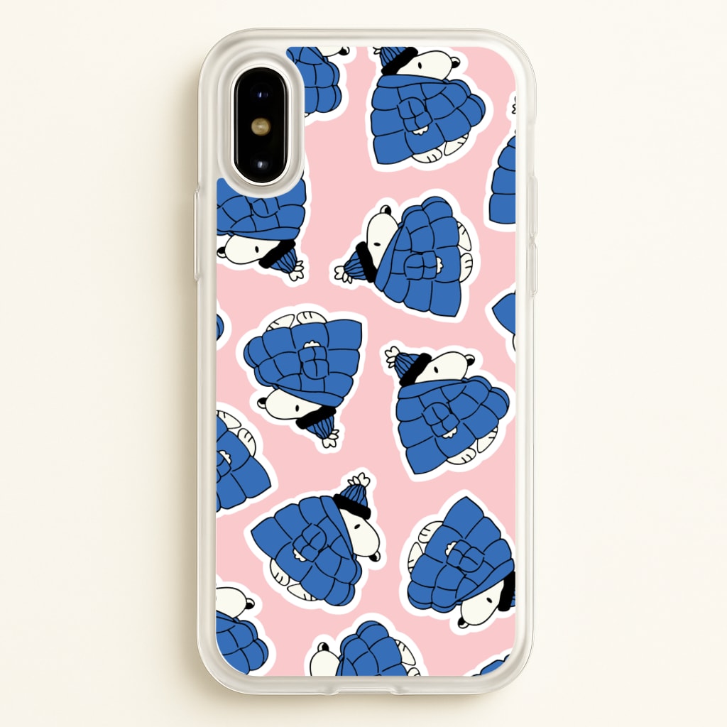 Cartoon Beagle Puffer Jacket Pattern - Snoopy Phone Case for iPhone X / XS