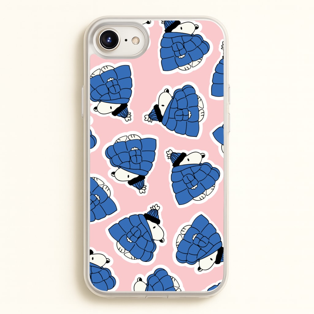 Cartoon Beagle Puffer Jacket Pattern - Snoopy Phone Case for iPhone 6 / 7 / 8 / SE