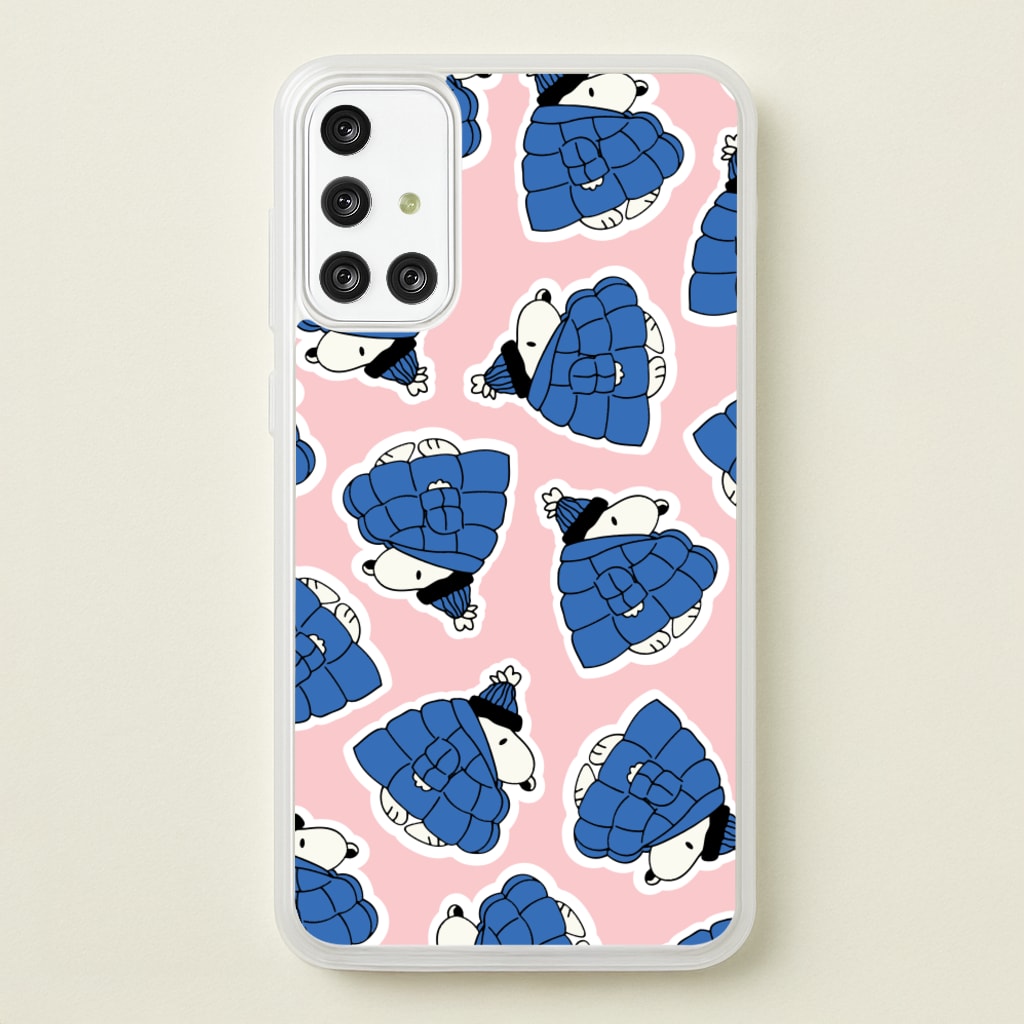 Cartoon Beagle Puffer Jacket Pattern - Snoopy Phone Case for Galaxy A71