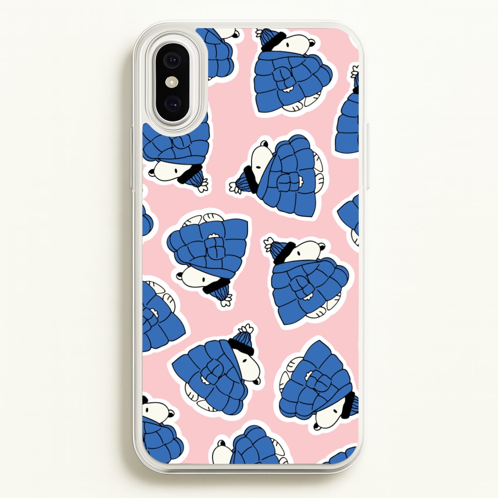 Cartoon Beagle Puffer Jacket Pattern - Snoopy Phone Case for iPhone XS Max