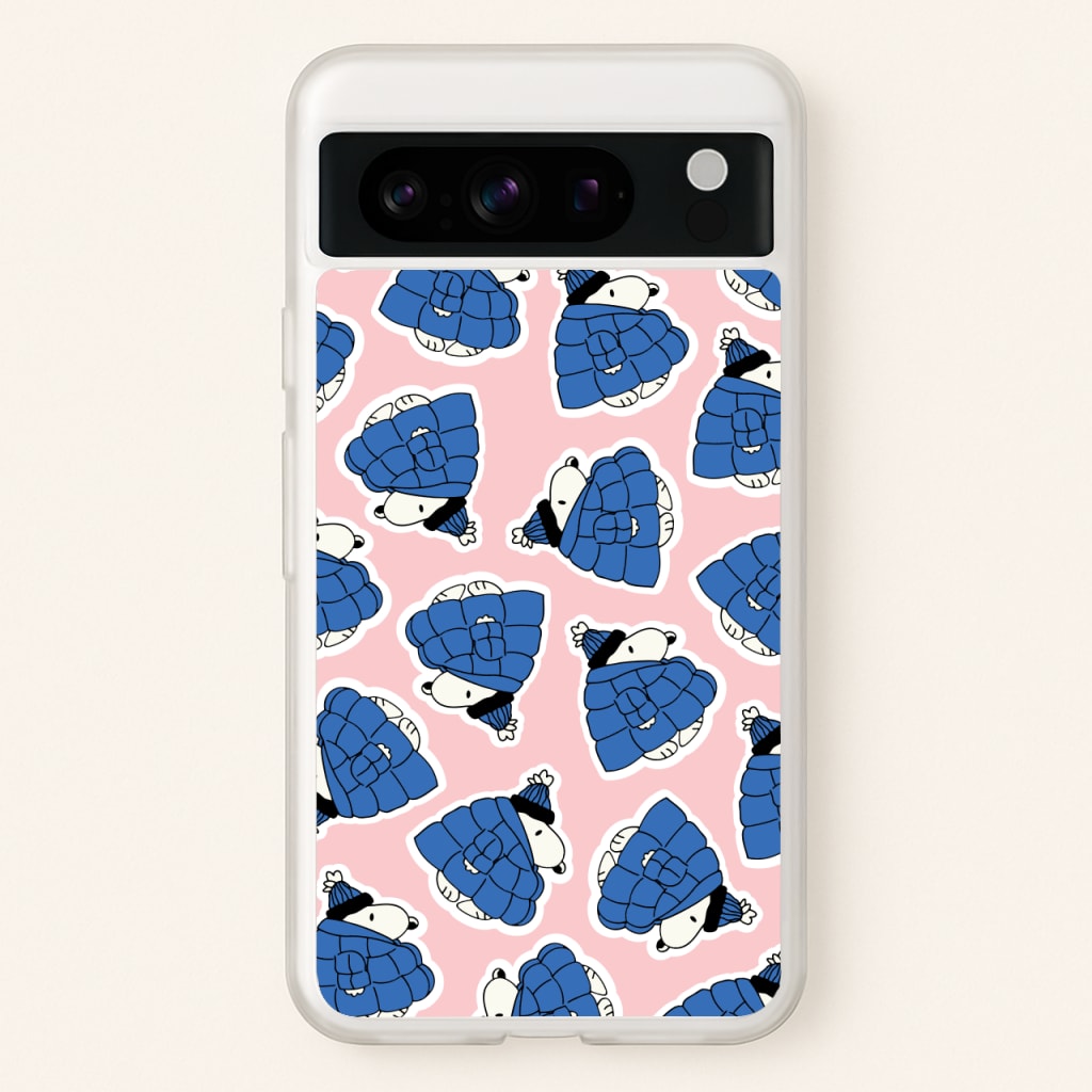 Cartoon Beagle Puffer Jacket Pattern - Snoopy Phone Case for Google Pixel 8 Pro
