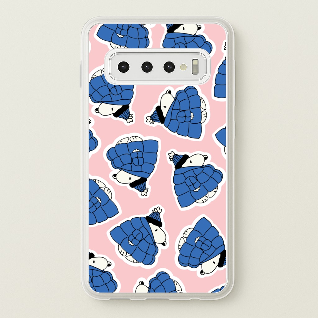 Cartoon Beagle Puffer Jacket Pattern - Snoopy Phone Case for Galaxy S10 Plus