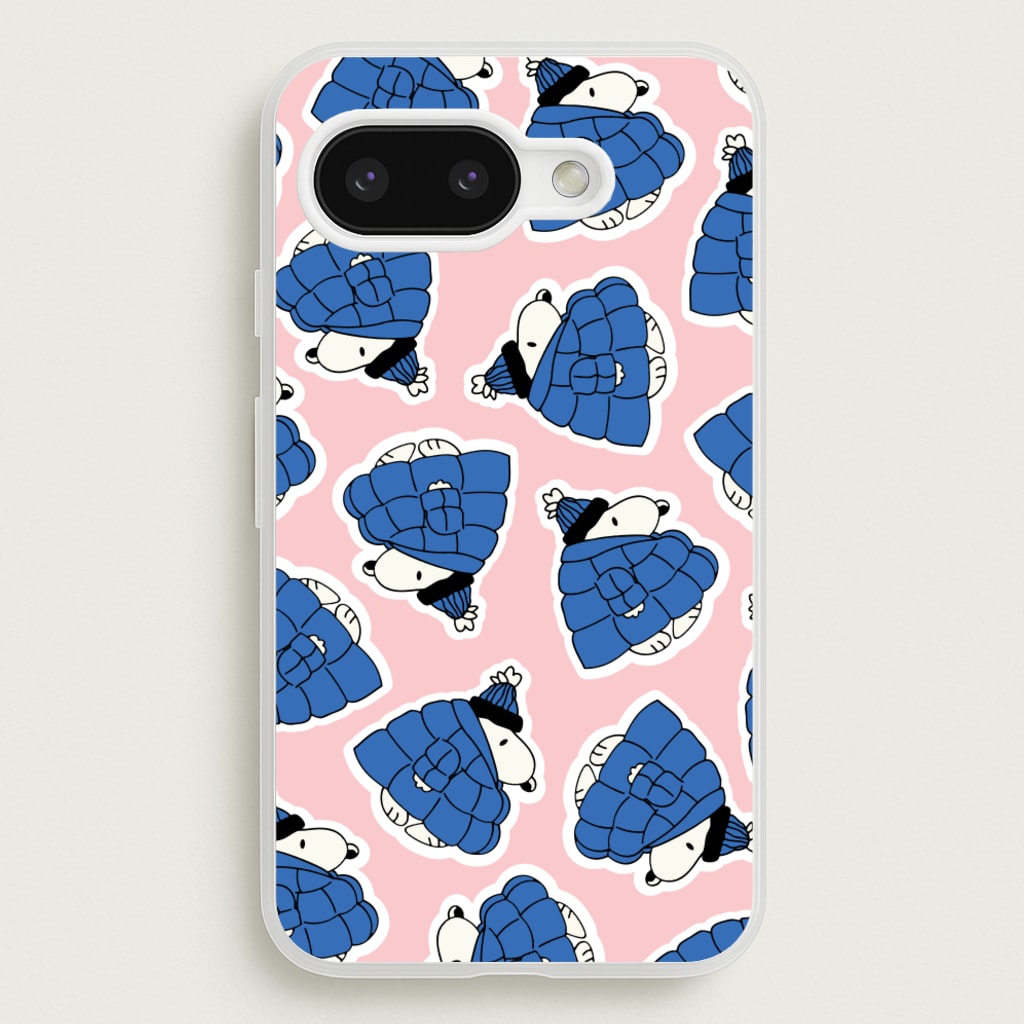 Cartoon Beagle Puffer Jacket Pattern - Snoopy Phone Case for Google Pixel 9a