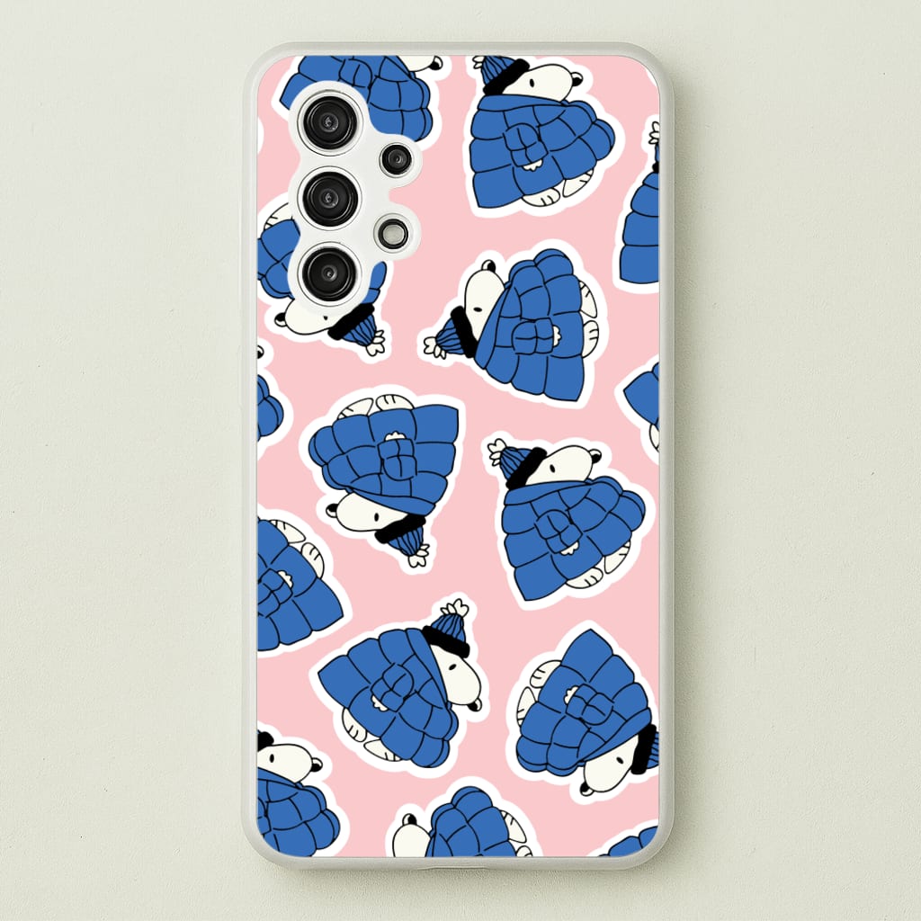 Cartoon Beagle Puffer Jacket Pattern - Snoopy Phone Case for Galaxy A13