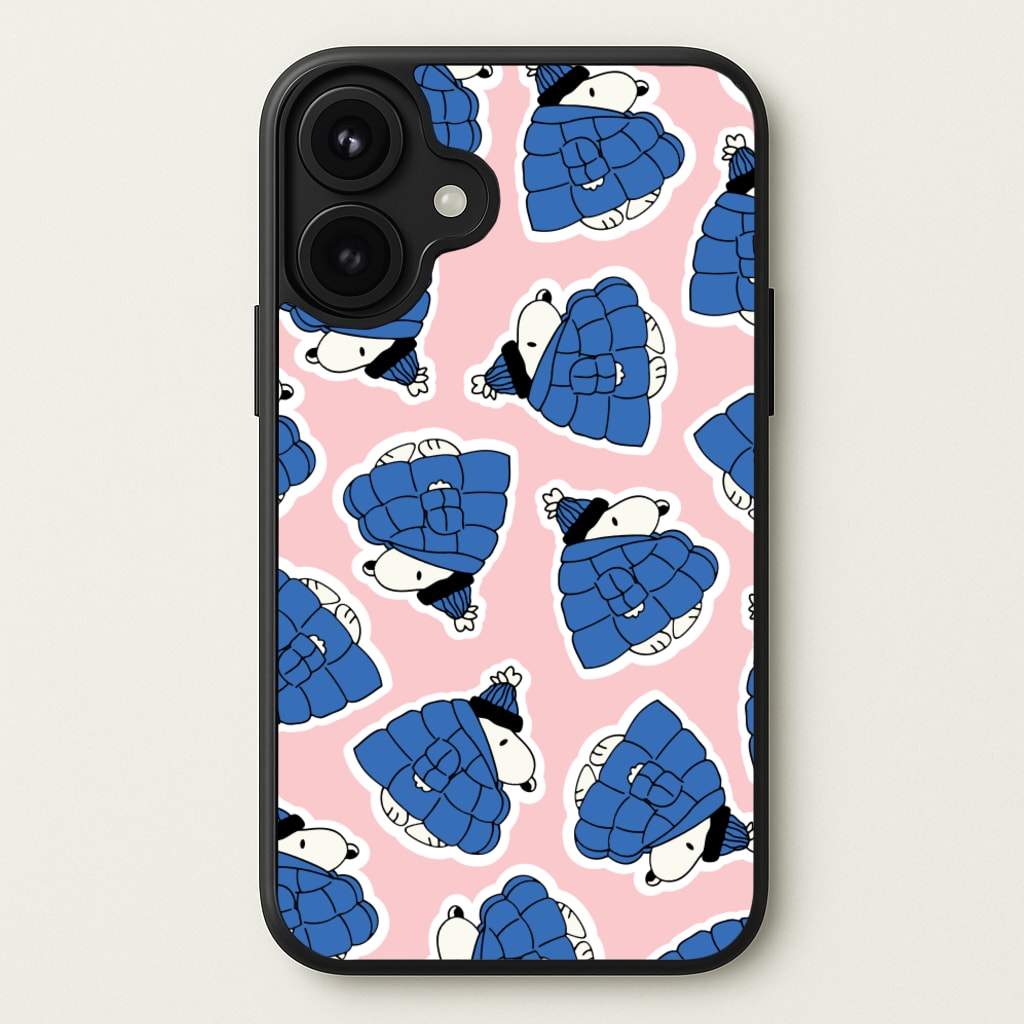 Cartoon Beagle Puffer Jacket Pattern Phone Case for iPhone 17