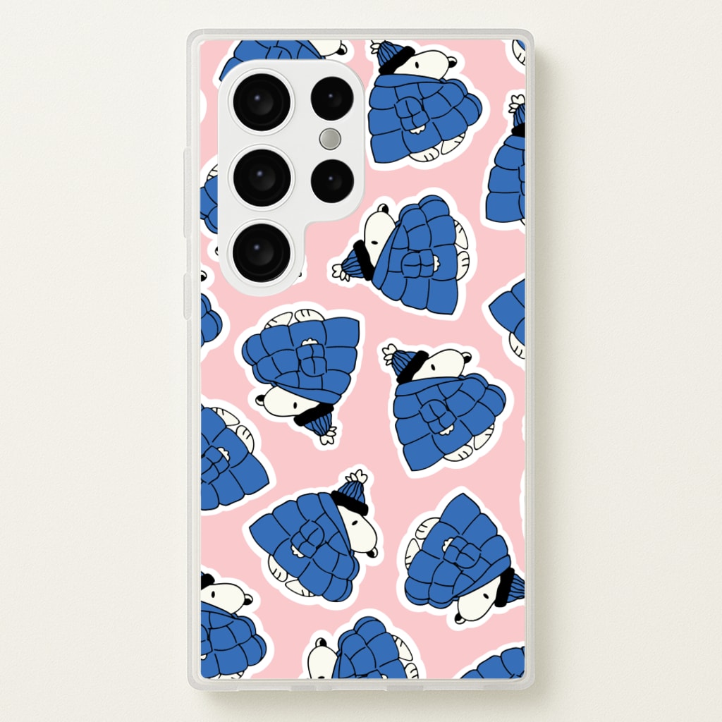 Cartoon Beagle Puffer Jacket Pattern - Snoopy Phone Case for Galaxy S24 Ultra
