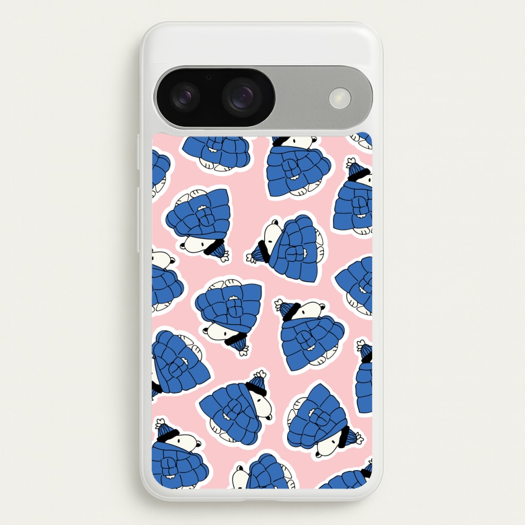 Cartoon Beagle Puffer Jacket Pattern - Snoopy Phone Case for Google Pixel 9 / 9 Pro