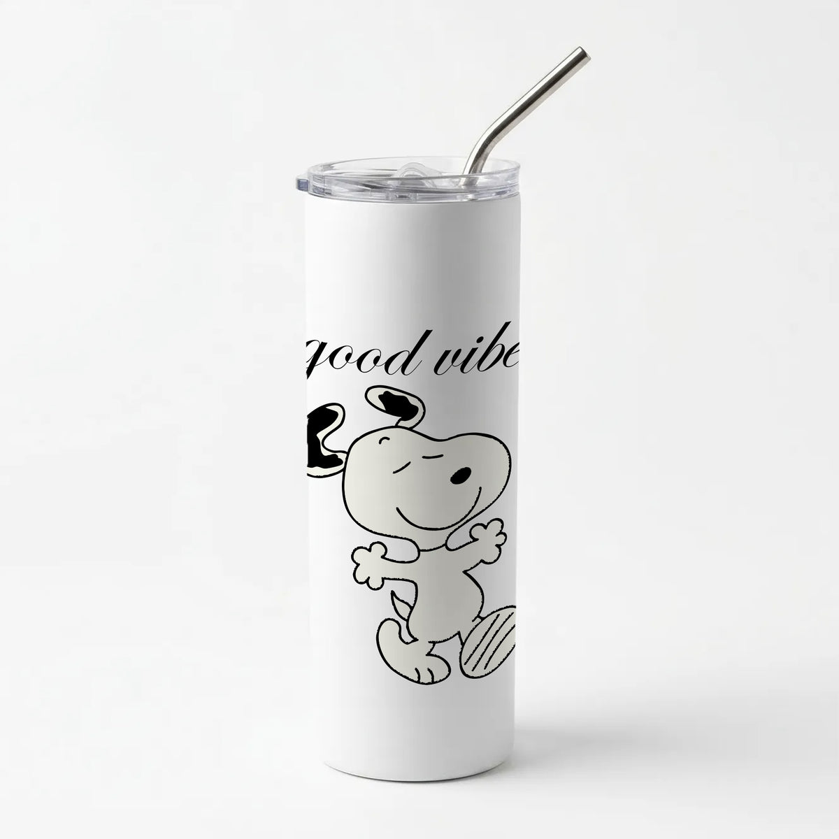 Good Vibes Cartoon Beagle Skinny Tumbler