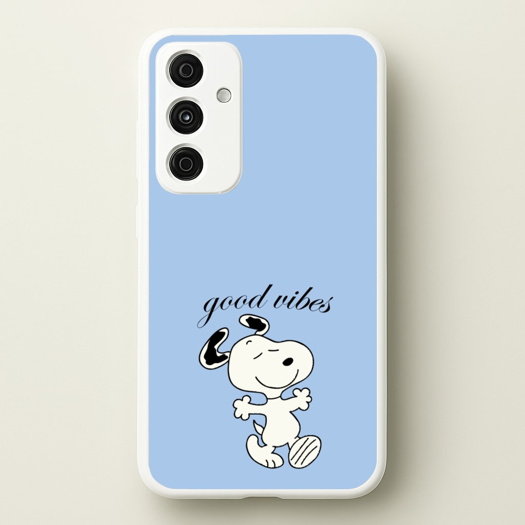 Good Vibes Cartoon Beagle - Snoopy Phone Case for Galaxy A55