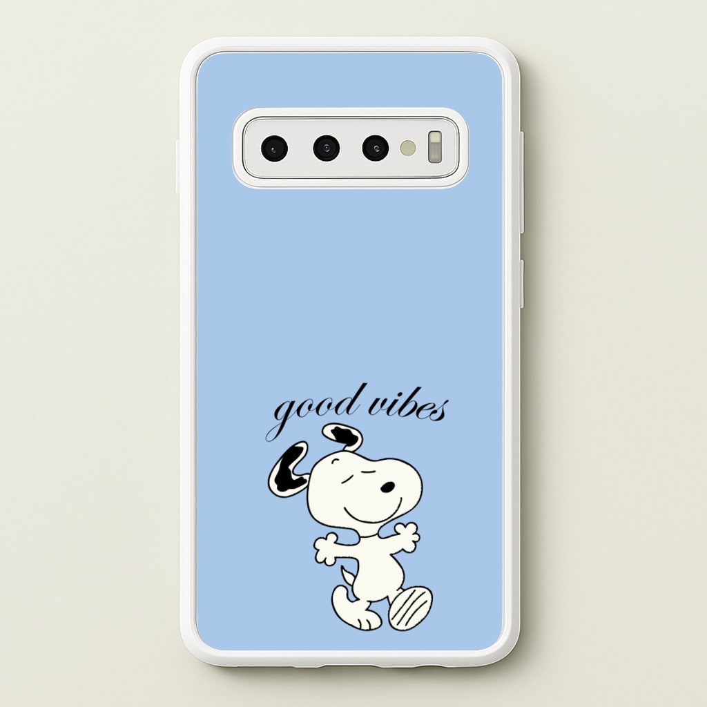 Good Vibes Cartoon Beagle - Snoopy Phone Case for Galaxy S10