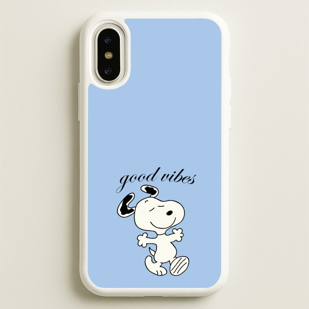 Good Vibes Cartoon Beagle - Snoopy Phone Case for iPhone X / XS