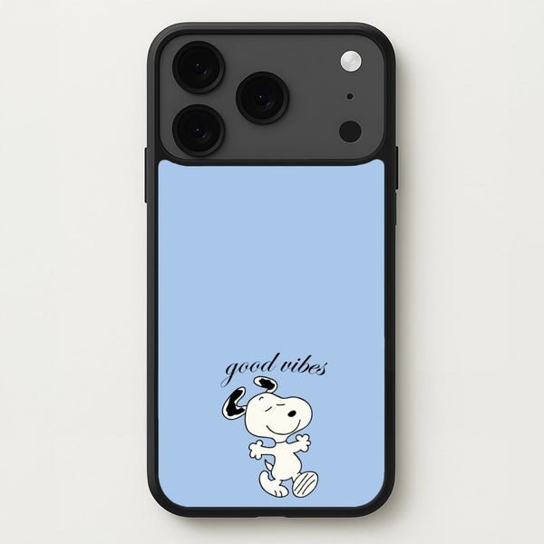 Good Vibes Cartoon Beagle Phone Case for iPhone 17 Pro Max
