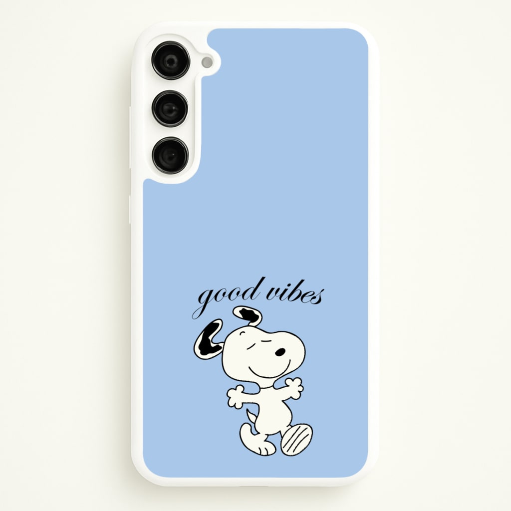 Good Vibes Cartoon Beagle - Snoopy Phone Case for Galaxy S23
